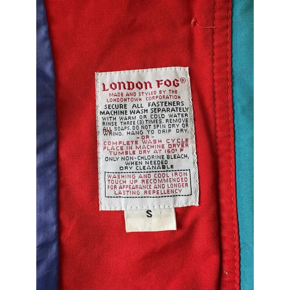 London Fog Men’s Vintage Red And Blue Windbreaker Jacket Size Small